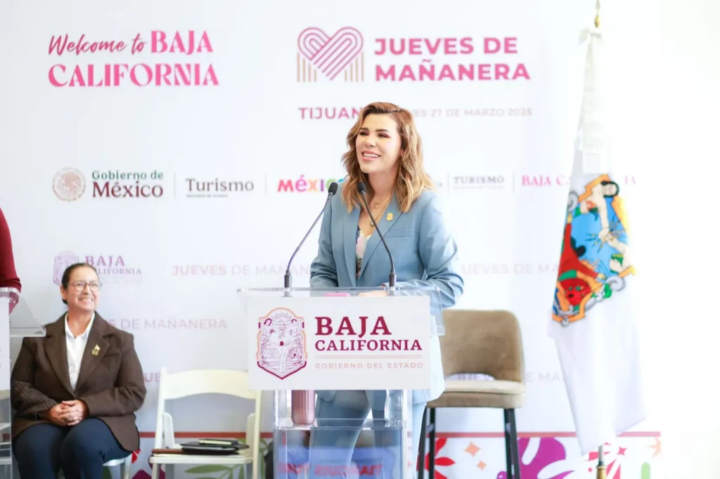 The governor of Baja California, Marina del Pilar Avila Olmeda, explained that this Tianguis is unique, “because it brings us together with the whole world. Photo: Goverment of Mexico / MxPA
