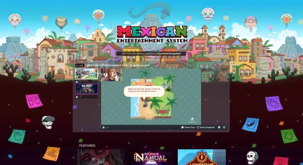 Mexican video games. Mexican Entertainment System 2024 Page. Steam.