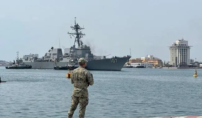 The USS Gravely, a vessel belonging to the U.S. Navy, arrived at the Port of Veracruz on April 25 for a logistical stopover and is scheduled to set sail on April 28, according to the Ministry of the Navy. Photo: Goverment of Mexico