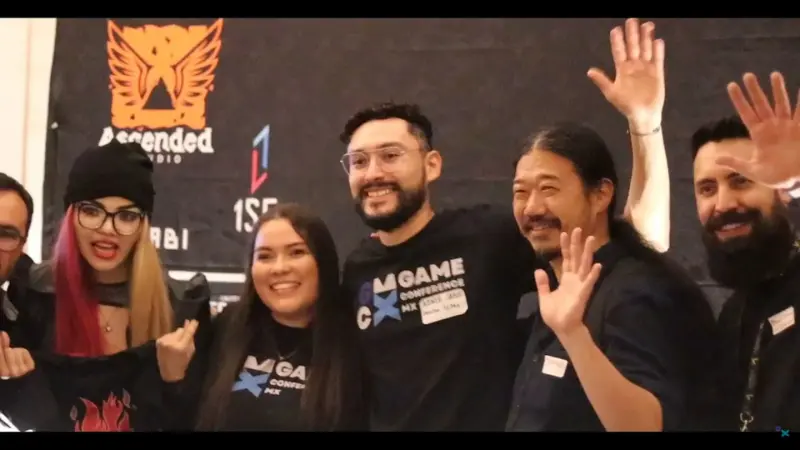 Abner Sable with guests at the first edition of GCMX. Mexico, February 11, 2025, Game Conference MX / YouTube.